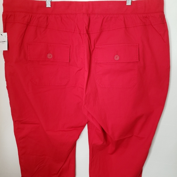 Liz Claiborne Pants Casual Red Elastic Waist Pull On Plus Size 22W NWT - Picture 4 of 12